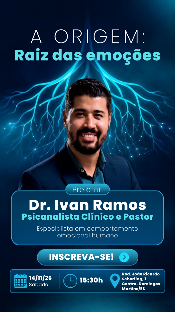 Arte do evento A Origem: Raiz das Emoções, com Dr. Ivan Ramos, em 14 de novembro de 2026